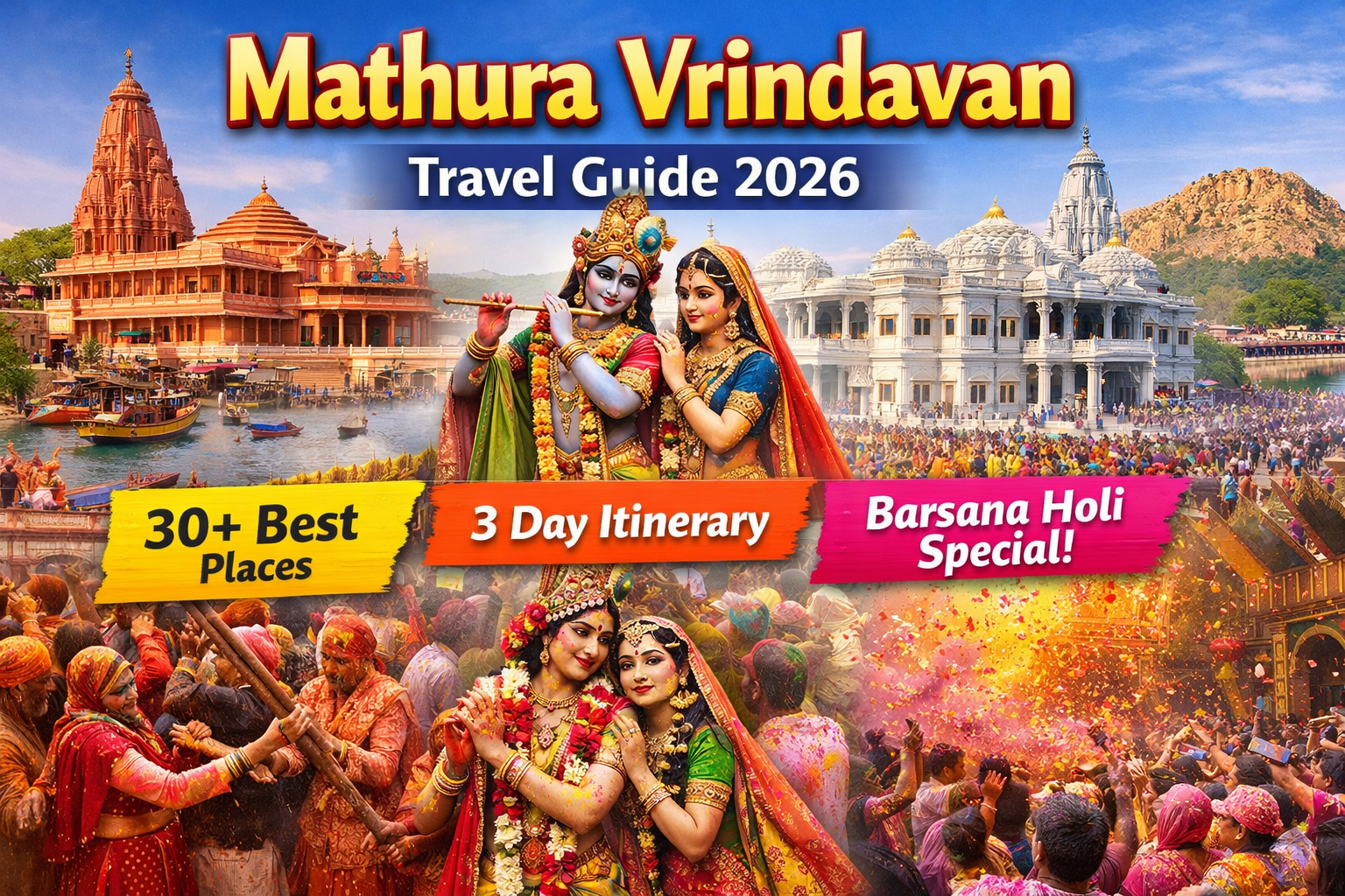 Mathura Vrindavan– 30+ Ghumne ki Jagah, 3 Day Plan aur Holi ka Pura Guide 2026