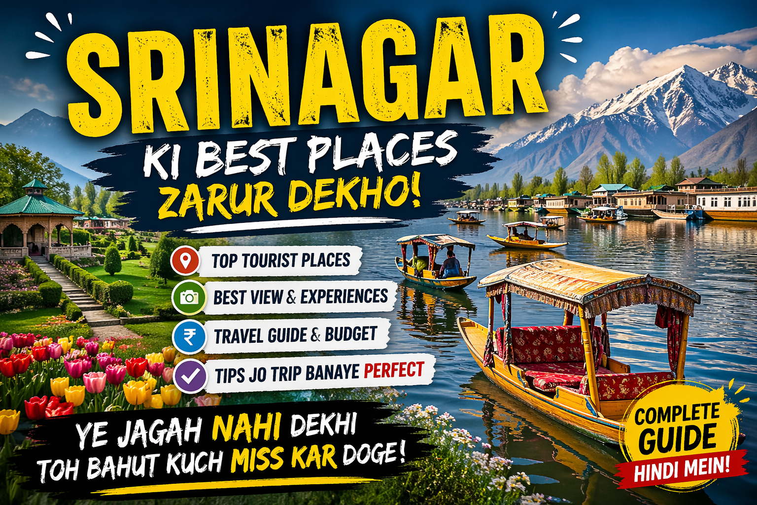 Srinagar Tourist Places: Top 8 Famous Places + Complete Travel Guide (2026)