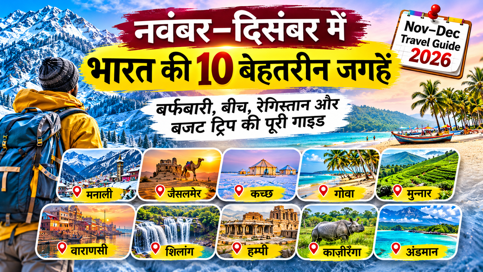 नवंबर-दिसंबर में भारत की 10 बेहतरीन घूमने की जगहें
